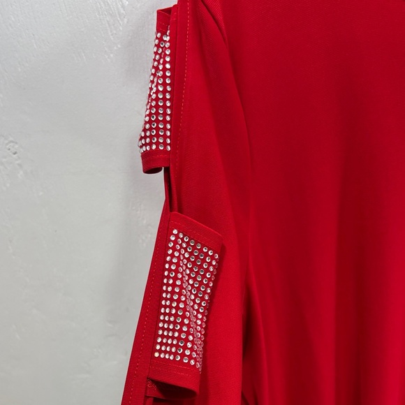 Sexy Come N See Rhinestone Embellished Sleeve Tunic with Cutout Details SZ XL - Picture 5 of 6
